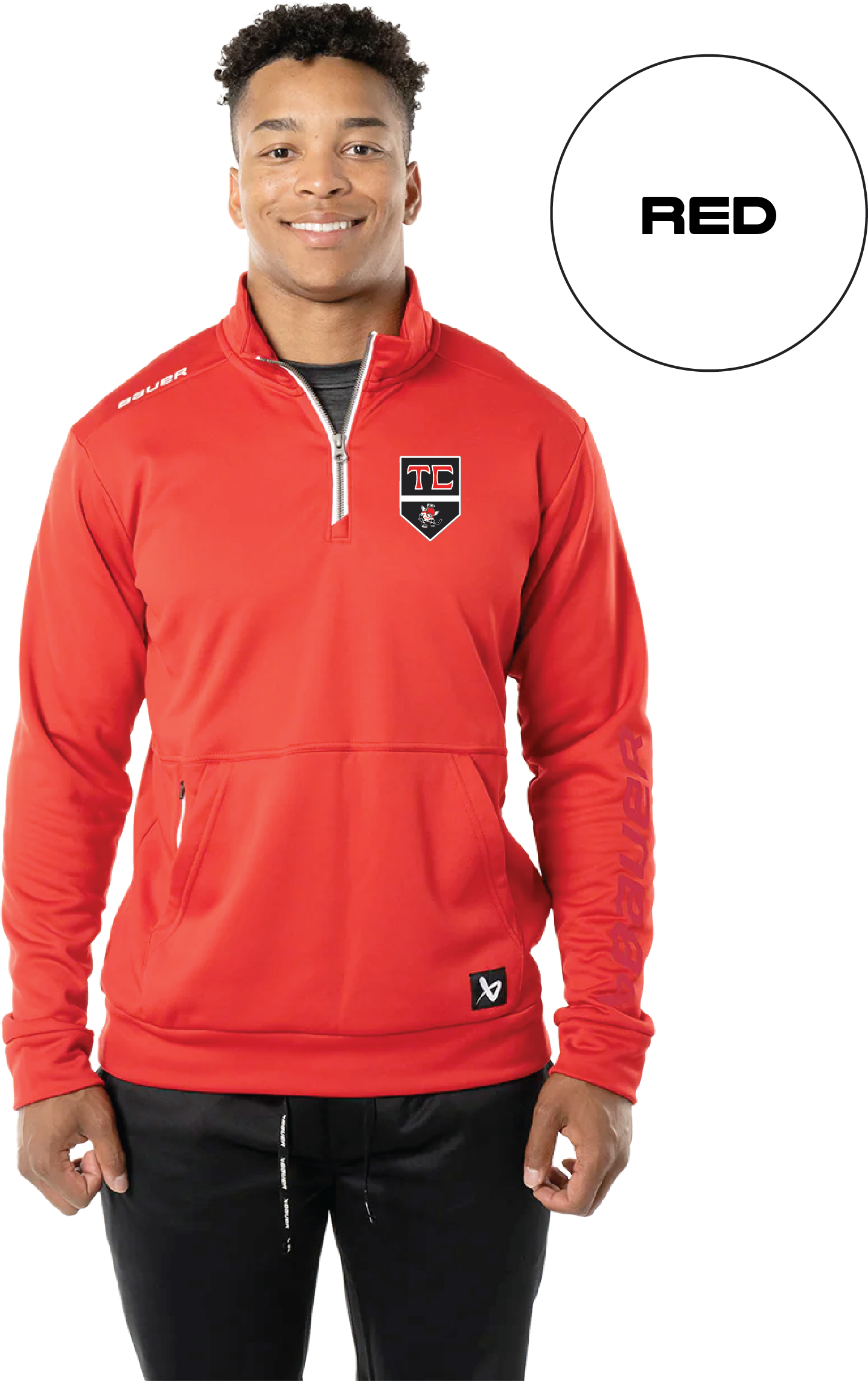 TCS BAUER TEAM HALF ZIP ADULT