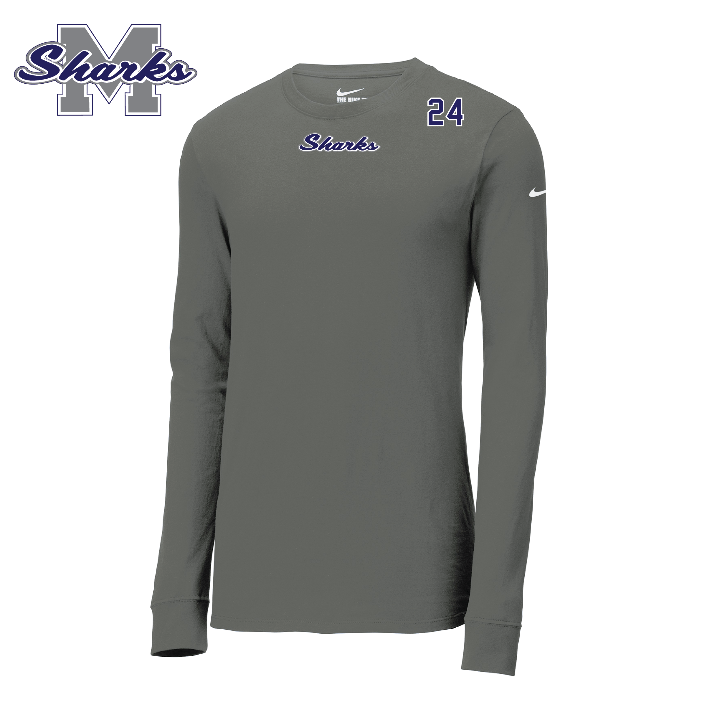 MM SHARKS NIKE Dri-Fit LS TEE