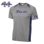 MM SHARKS SPORT-TEK COLORBLOCK TEE