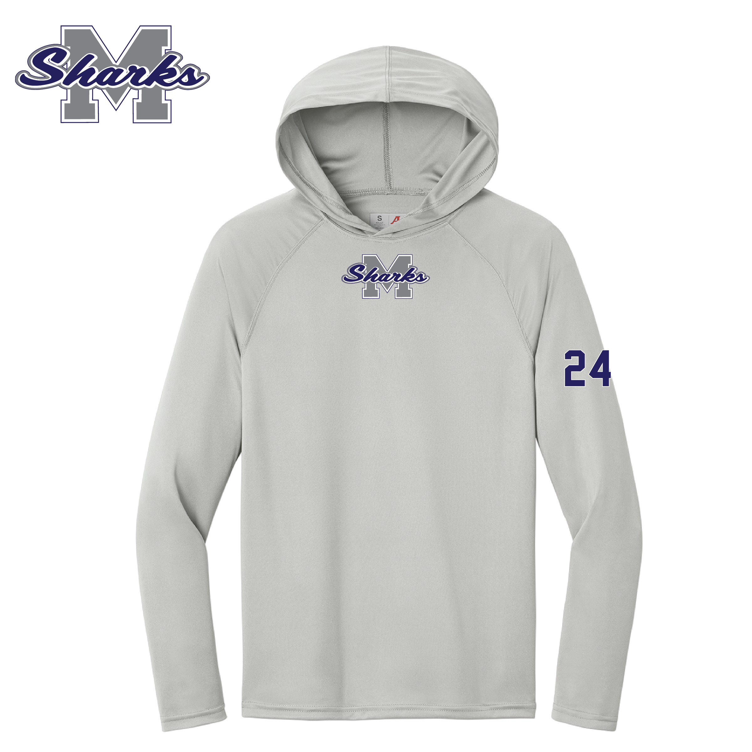 MM SHARKS A4 HOODED LONG SLEEVE