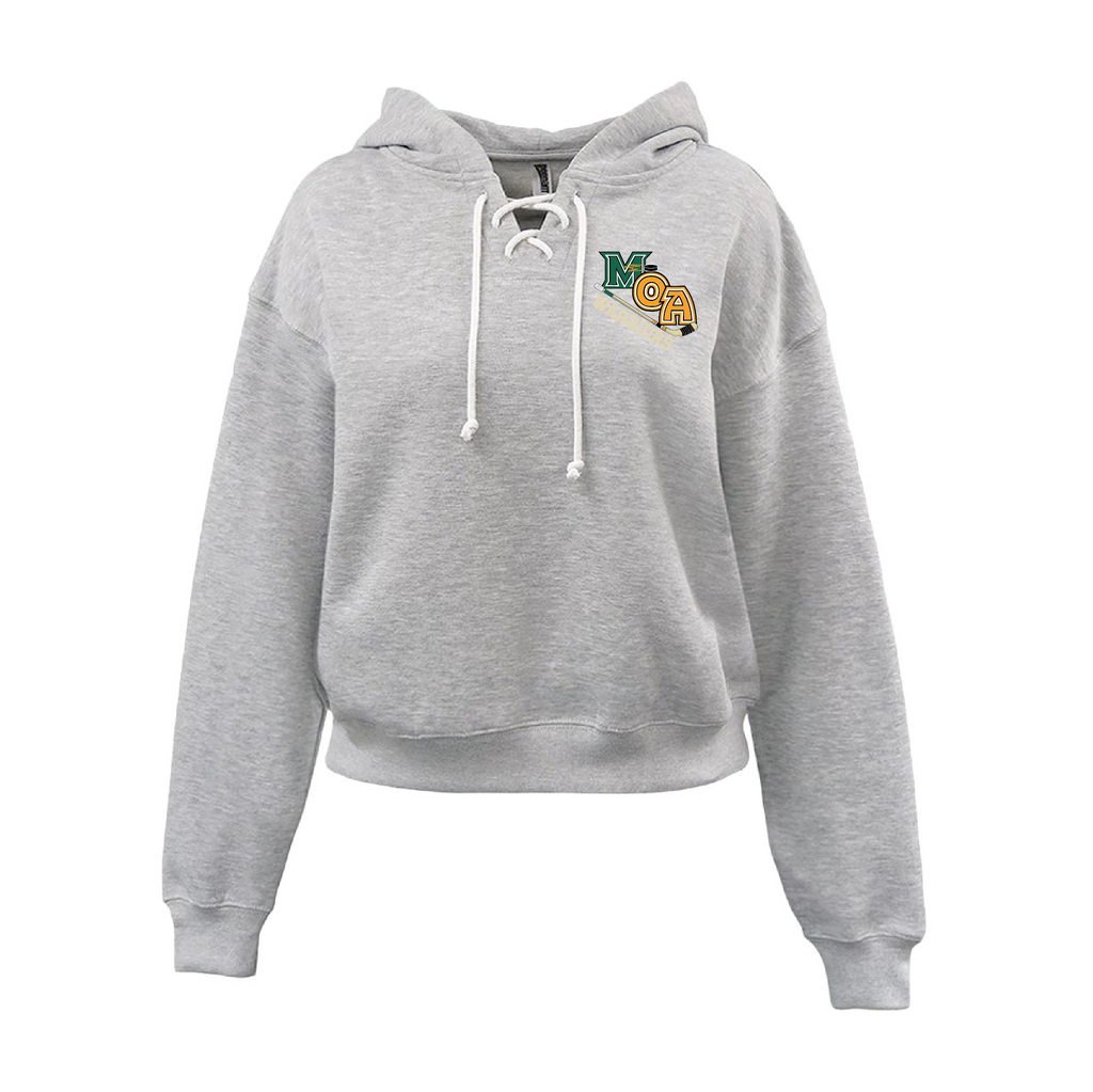 MOA PENNANT WOMENS CUT LACE NECK HOODIE